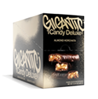 Box packaging labeled "GIGANTIC Candy Deluxe" showing chocolate confections on the front.
