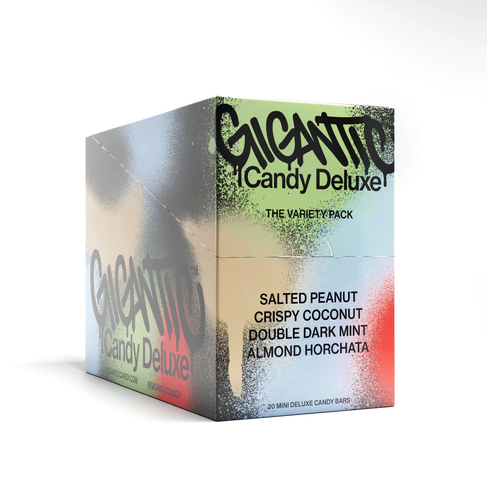 Image of Gigantic Variety Pack display case in multi-colored spray paint packaging