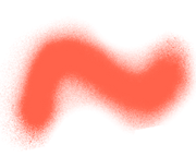 Abstract coral-red textured blob with grainy edges on transparent background.